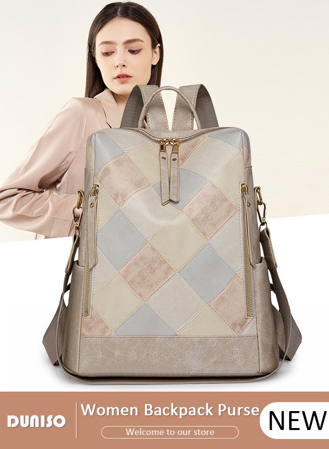 DUNISO Women Backpack Purse, Anti Theft Backpack for Woman, Fashion Waterproof PU Leather Travel Backpack for Ladies, Lightweight Daily Backpack Shoulder Bag Handbag Anti-theft Casual  Daypack - Image 1