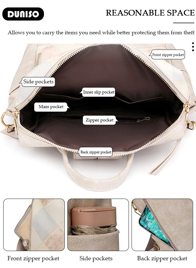 DUNISO Women Backpack Purse, Anti Theft Backpack for Woman, Fashion Waterproof PU Leather Travel Backpack for Ladies, Lightweight Daily Backpack Shoulder Bag Handbag Anti-theft Casual  Daypack - Image 2