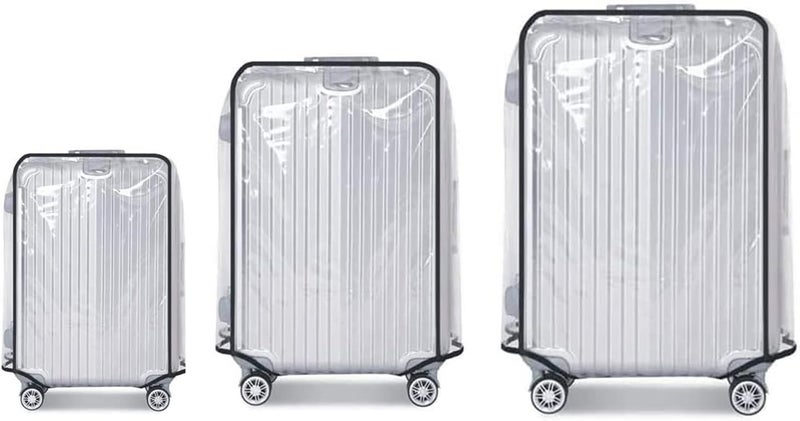 Magic Park 3pcs Transparent Luggage Protector Covers Set, PVC, Waterproof, Dirt Resistant, Fits 20 Inch, 24 Inch, 28 Inch Suitcases - Image 1