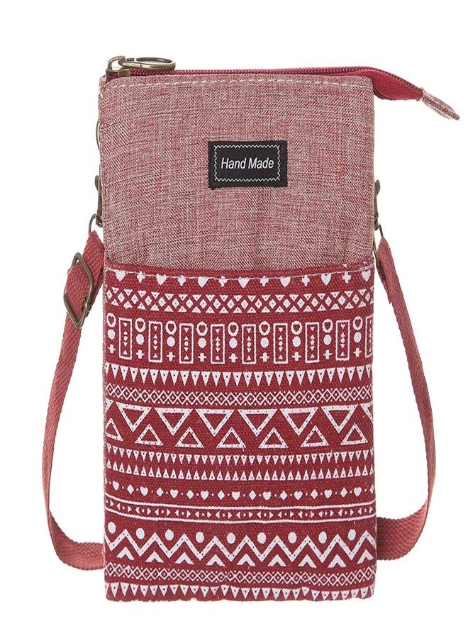 MEISEE Roomy Cell Phone Purse Wallet Canvas Small Crossbody Purse Bags with Shoulder Strap For Women teen girlsl (B-red) - Image 1