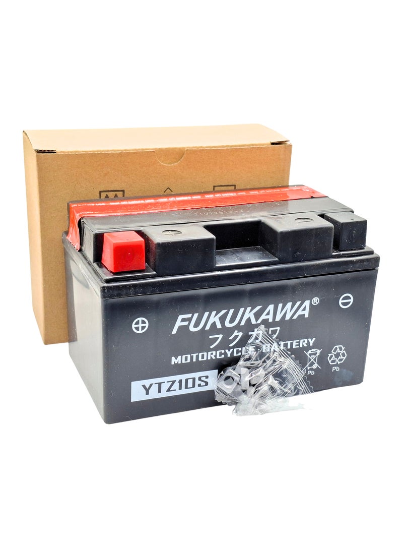 Fukukawa YTZ10S 12V 10Ah Motorcycle Battery With 6 Electrolyte Acid Pack Rechargeable Lead Acid Starter Battery For Motorcycle Scooter And ATV - Image 1