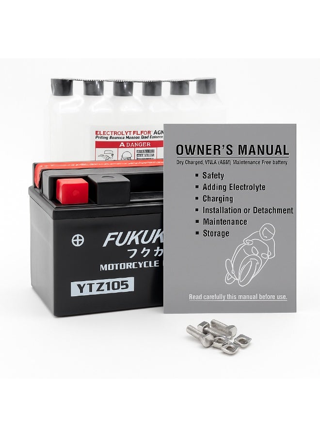 Fukukawa YTZ10S 12V 10Ah Motorcycle Battery With 6 Electrolyte Acid Pack Rechargeable Lead Acid Starter Battery For Motorcycle Scooter And ATV - Image 4