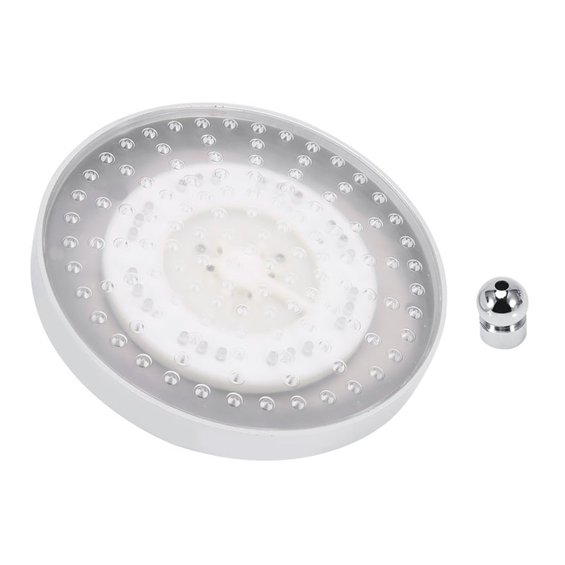 رأس دش رأسي LED RGB للحمام من الفولاذ المقاوم للصدأ دائري قطره 8 بوصات مصمم للمراسم المطرية - Image 2