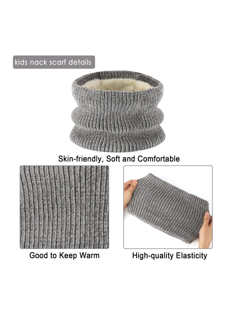SYOSI Warm Knit Beanie Hat, Neck Scarf, and Touchscreen Gloves Set for Toddler Boys and Girls (3-10 Years) - Perfect Winter Gift  - Image 5
