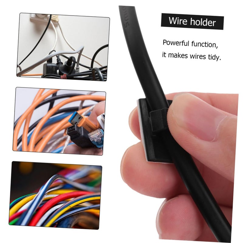 100pcs Black Cable Organizer Kit Wire Manager For Tidy Desk Home Office Space - Image 5
