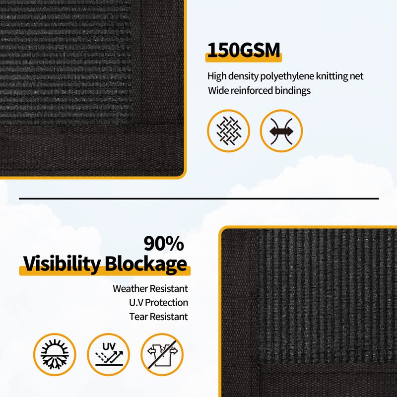 NEXCOVER سياج الخصوصية NEXCOVER - 5' x 50' شاشة خصوصية ثقيلة مع حواف وعيون نحاسية، شاشة خصوصية سياج تجارية وسكنية لحديقة الفناء الخلفي. - Image 4