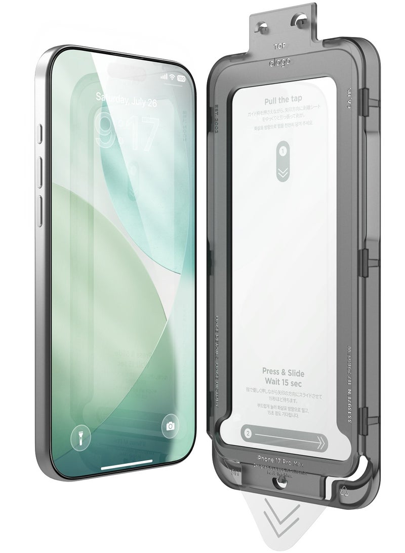 Elago Tempered Glass for iPhone 17 Pro MAX (2025) Screen Protector - [1 PACK] with Easy Installation Tray - Image 1