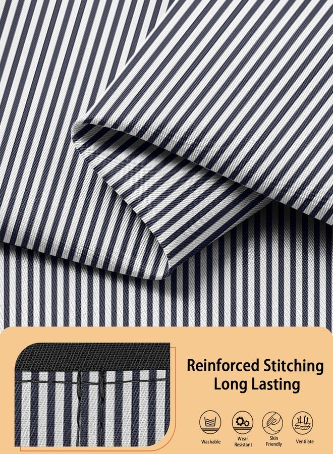 Slohif Reversible Server Apron 6 Pockets - Waist Apron for Waitress Women Half Serving Short Apron for Waiter Bistro Bar Restaurant Kitchen Accessories Striped White - Image 4