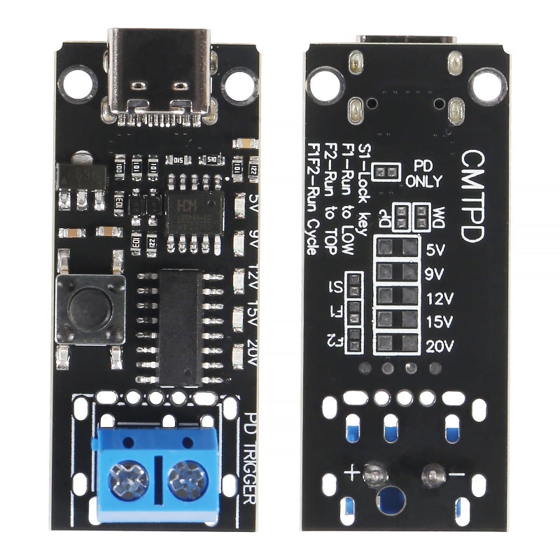 AITRIP 2PCS 100W 5A USB-C Fast Charge USB-C PD QC DC 5V 9V 12V 15V 20V Adjustable Voltage Power Trigger Module 5A Type-C Female Input - Image 3