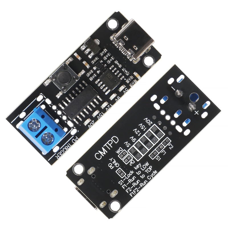 AITRIP 2PCS 100W 5A USB-C Fast Charge USB-C PD QC DC 5V 9V 12V 15V 20V Adjustable Voltage Power Trigger Module 5A Type-C Female Input - Image 4