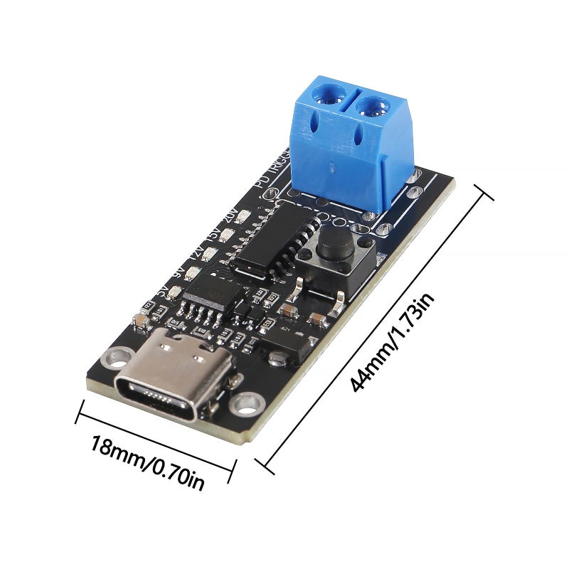 AITRIP 2PCS 100W 5A USB-C Fast Charge USB-C PD QC DC 5V 9V 12V 15V 20V Adjustable Voltage Power Trigger Module 5A Type-C Female Input - Image 2