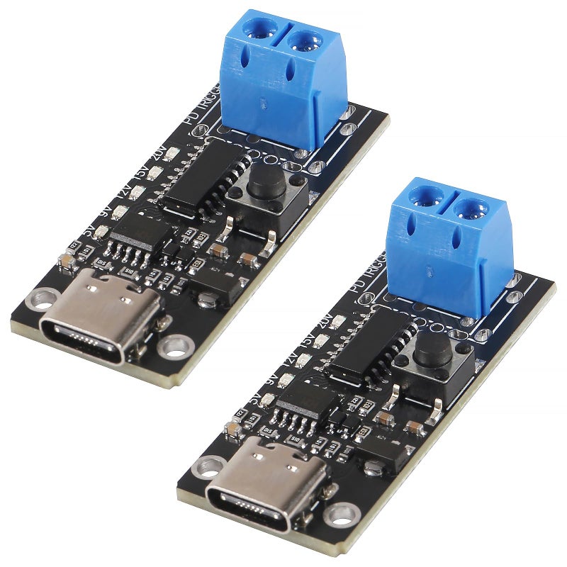 AITRIP 2PCS 100W 5A USB-C Fast Charge USB-C PD QC DC 5V 9V 12V 15V 20V Adjustable Voltage Power Trigger Module 5A Type-C Female Input - Image 1