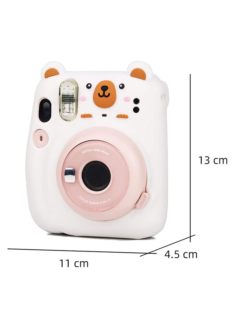 Y&D Camera Case for Fujifilm Instax Mini 11, Polaroid Silicone Cute Boys Girls Men Women Scenery Photos Pictures (Bear) - Image 3