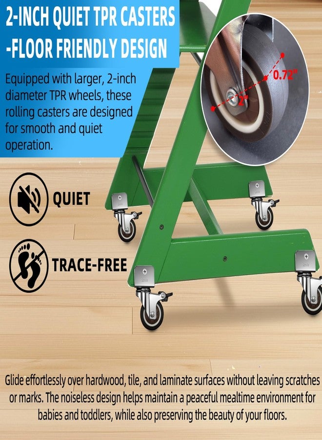 LuQiBabe 4-Pack 360° Rotation Metal Baby Highchair Wheels Compatible with Stokke Tripp Trapp High Chair, 2-Inch Silent Casters with Steel Brackets and 8-Pcs Screws, Wheels for Tripp Trapp Highchair - Image 4