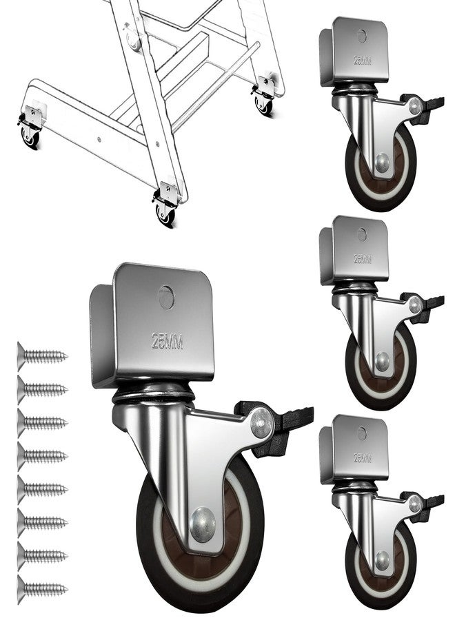 LuQiBabe 4-Pack 360° Rotation Metal Baby Highchair Wheels Compatible with Stokke Tripp Trapp High Chair, 2-Inch Silent Casters with Steel Brackets and 8-Pcs Screws, Wheels for Tripp Trapp Highchair - Image 1