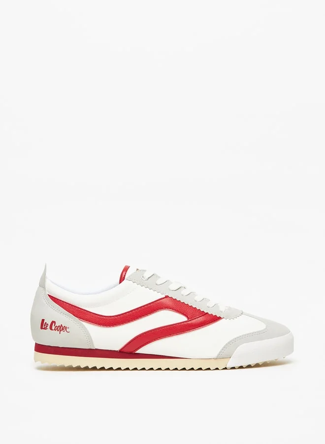 لي كوبر Mens' Textured Sneakers with Lace-Up Closure