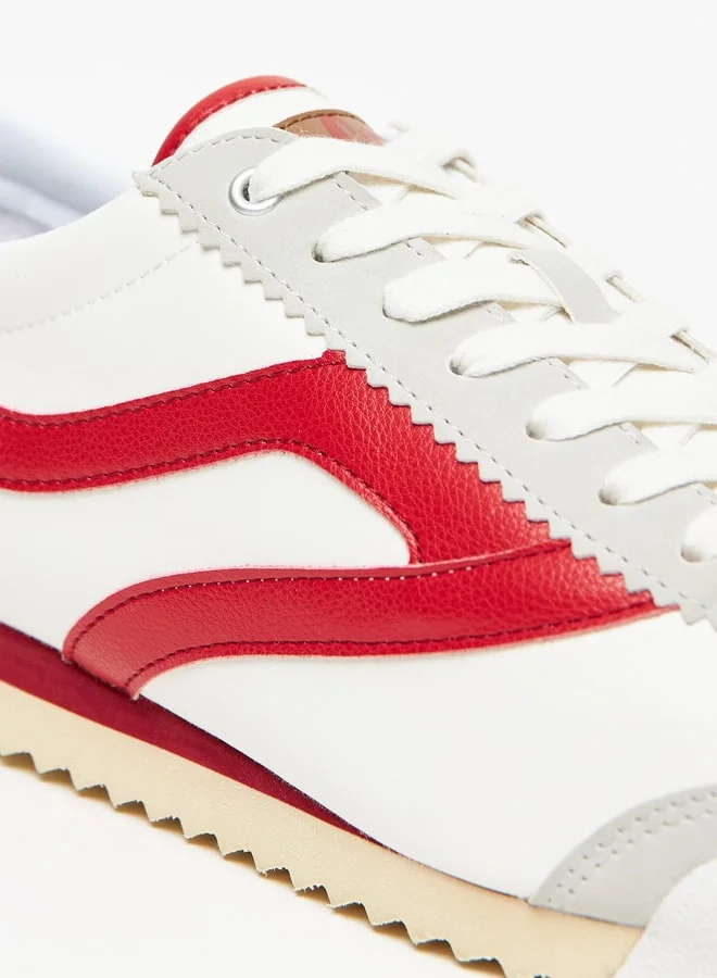 لي كوبر Mens' Textured Sneakers with Lace-Up Closure