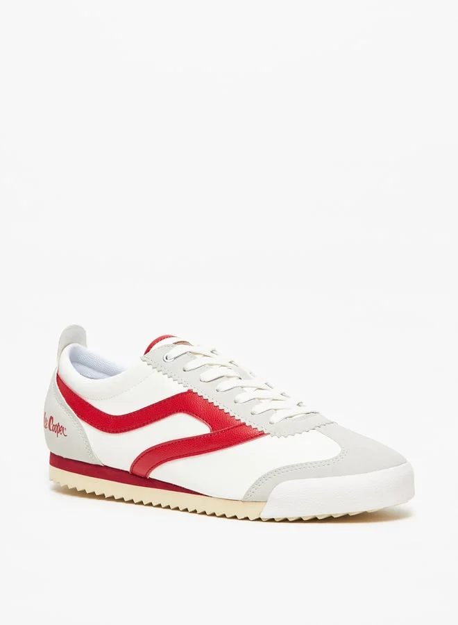 لي كوبر Mens' Textured Sneakers with Lace-Up Closure