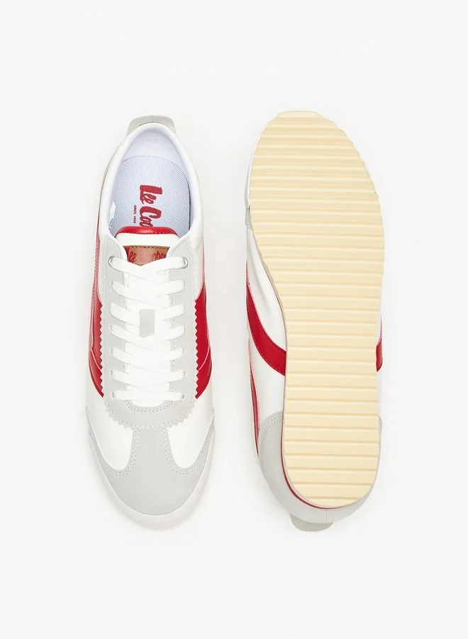 لي كوبر Mens' Textured Sneakers with Lace-Up Closure