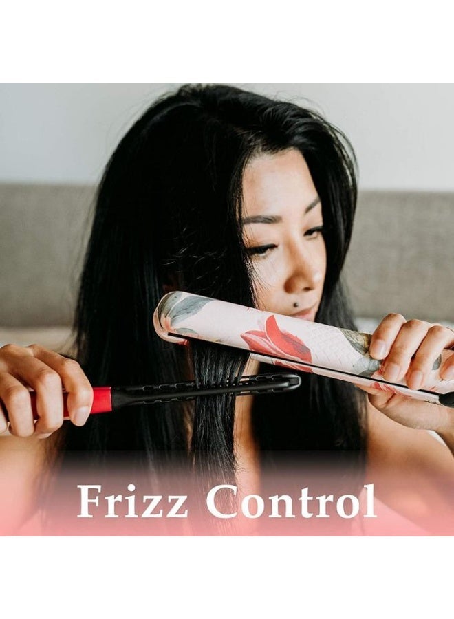 Pink hair straightening comb from the hair salon, a combing brush and comb for styling curly hair in a V shape for straightening hair (pink) - Image 4