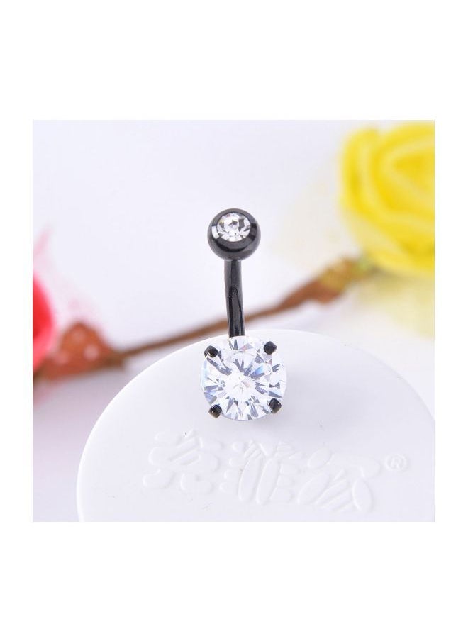NIBEMINENT - 4-Piece Zircon Studded Piercing Belly Button Ring Set - Image 1