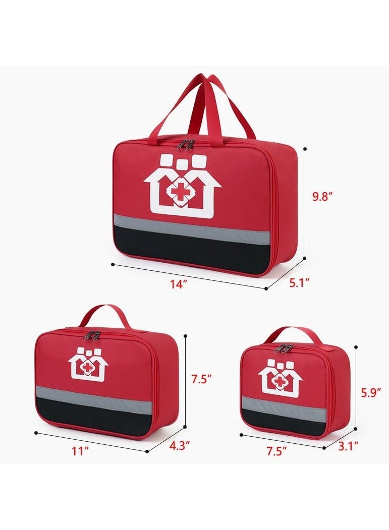 SYOSI Empty First Aid kit Bag Red Medical Supplies Organizer Bag Travel Medicine Bag Travel Rescue Pouch First Responder Storage Medicine Emergency Bag for Car Home Camping Medium Bag Only - Image 5