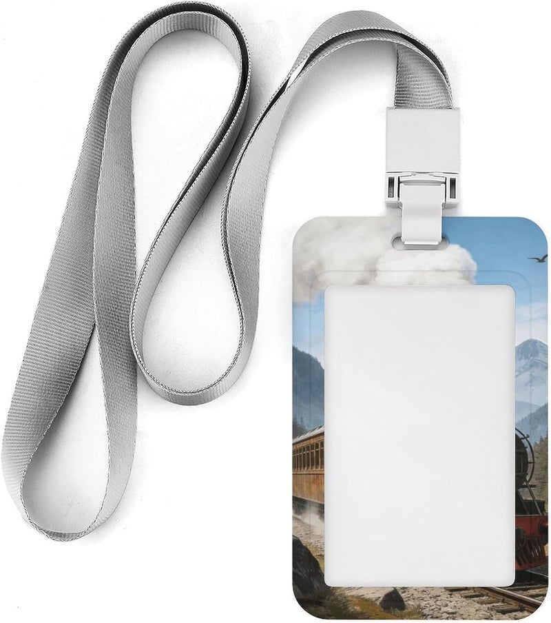 Train ID Badge Holders Waterproof Vertical Name Badge ID Card Holders Detachable Card Case Protector Name Tag Holders Badge Sleeve for Teacher Nurse Doctor Gift - Image 3