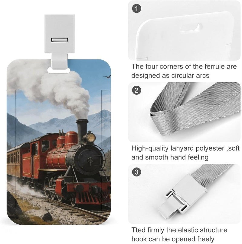 Train ID Badge Holders Waterproof Vertical Name Badge ID Card Holders Detachable Card Case Protector Name Tag Holders Badge Sleeve for Teacher Nurse Doctor Gift - Image 5