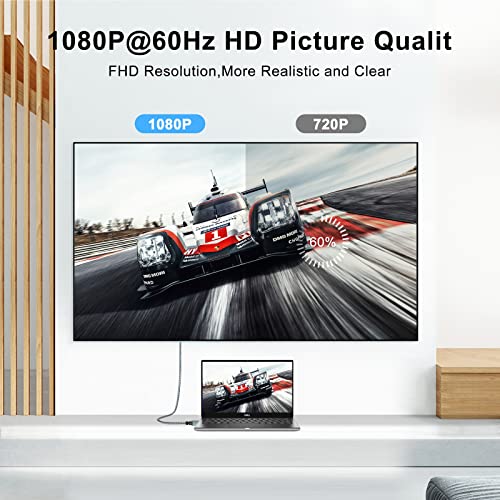 Twozoh HDMI to VGA Cable 5FT. Aluminum Alloy Shell Nylon Braided & Gold-Plated Support 1080P/60HZ - Image 4