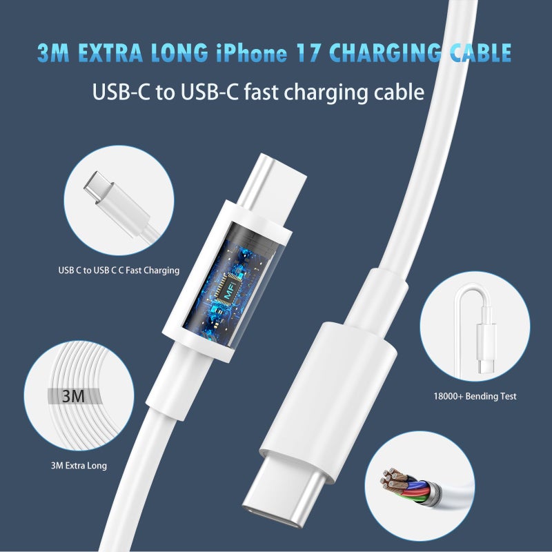 DiHines USB C Charger for iPhone 17 16 15 Charger 20W Fast Charger USB C Plug and Cable, 1 Pack Type C UK Wall Phone Power Adapter USBC Lead for iPhone 17/16/15/Pro/Max/Air/Plus/iPad/Samsung S25 Ultra/S24/S23 - Image 4