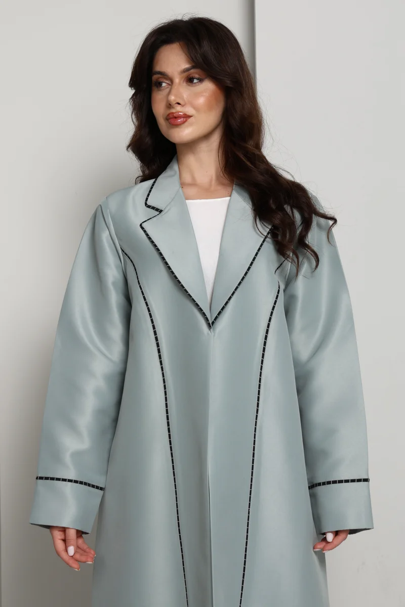 MSquare Fashion  Green-Mist Bridal Satin Coat Abaya for Women | Best Price UAE