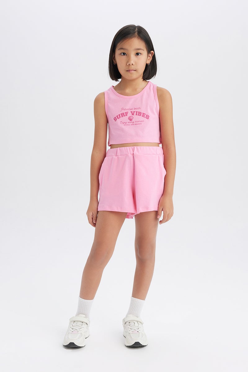 DeFacto Girl's 2 Piece Set Printed Tank Top Shorts  - Image 1
