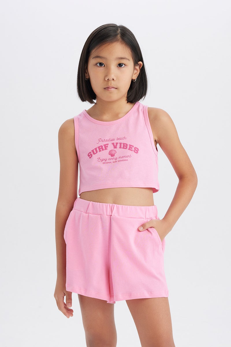 DeFacto Girl's 2 Piece Set Printed Tank Top Shorts  - Image 2