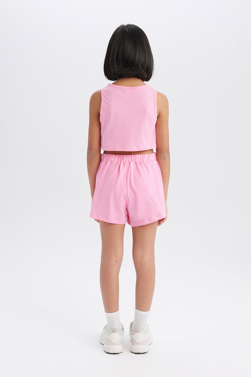DeFacto Girl's 2 Piece Set Printed Tank Top Shorts  - Image 5
