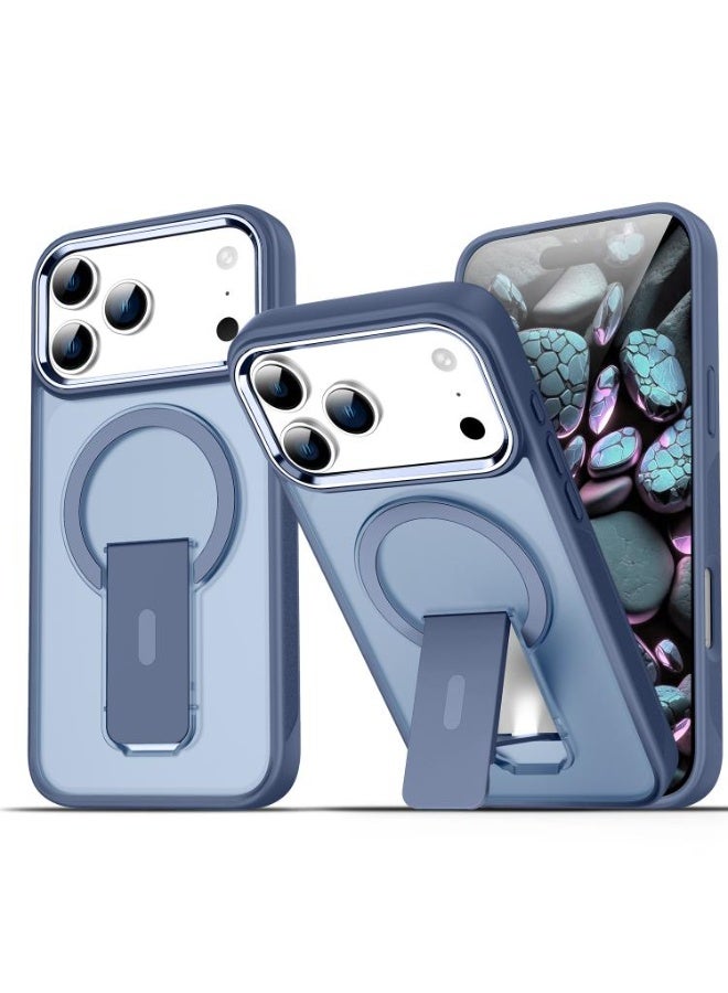 iPhone 17 Pro Max Case Compatible with MagSafe PC + TPU Phone Cover with Kickstand - Blue