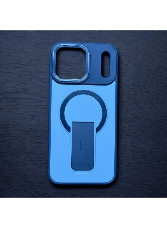 iPhone 17 Pro Max Case Compatible with MagSafe PC + TPU Phone Cover with Kickstand - Blue - Image 5