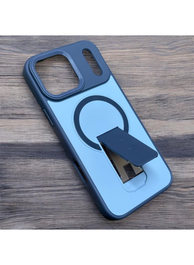 iPhone 17 Pro Max Case Compatible with MagSafe PC + TPU Phone Cover with Kickstand - Blue - Image 3