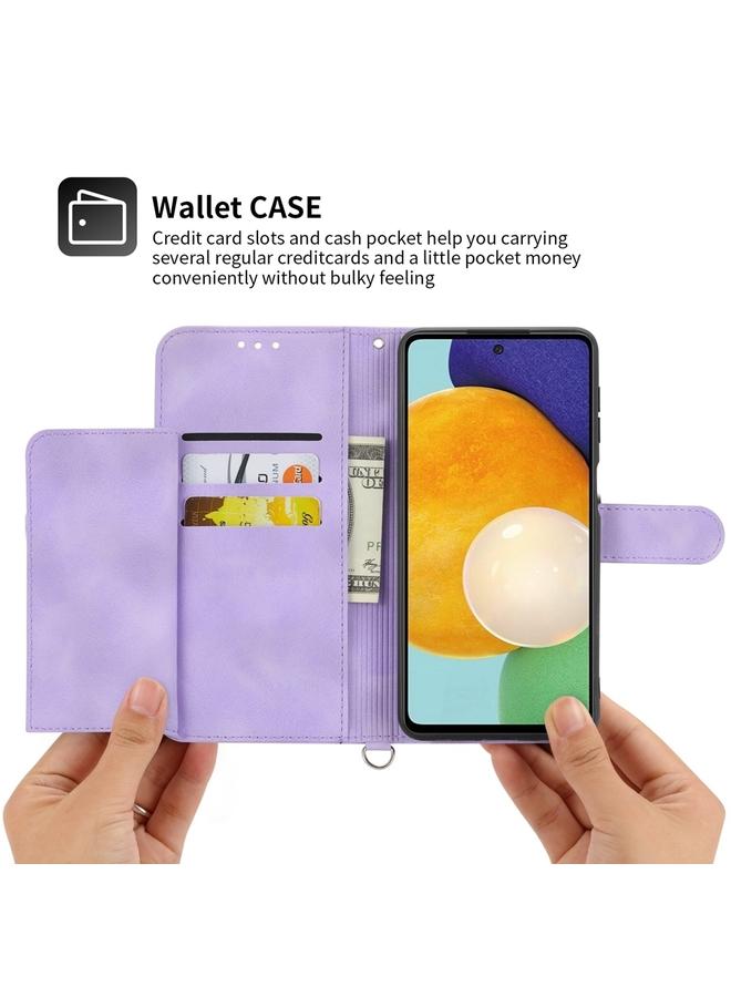 S-TOP Case For iPhone 16 Pro Skin-feel Flowers Embossed Wallet Leather Phone Case - Image 3