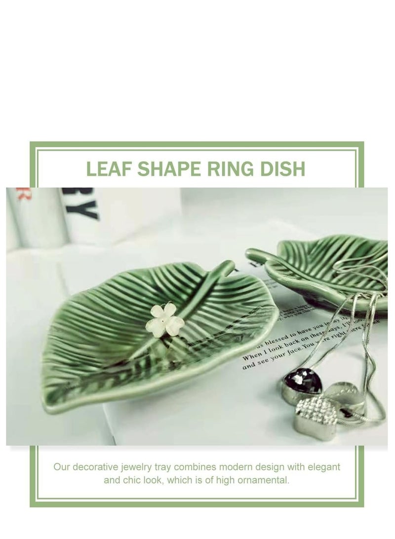 Oasisgalore Leaf Trinket Dish Ring Dish Holder Jewelry Dish Tray for Ring Necklace Bracelet Storage for Women, Girl Gift  - Image 3