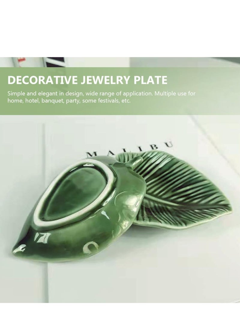 Oasisgalore Leaf Trinket Dish Ring Dish Holder Jewelry Dish Tray for Ring Necklace Bracelet Storage for Women, Girl Gift  - Image 4