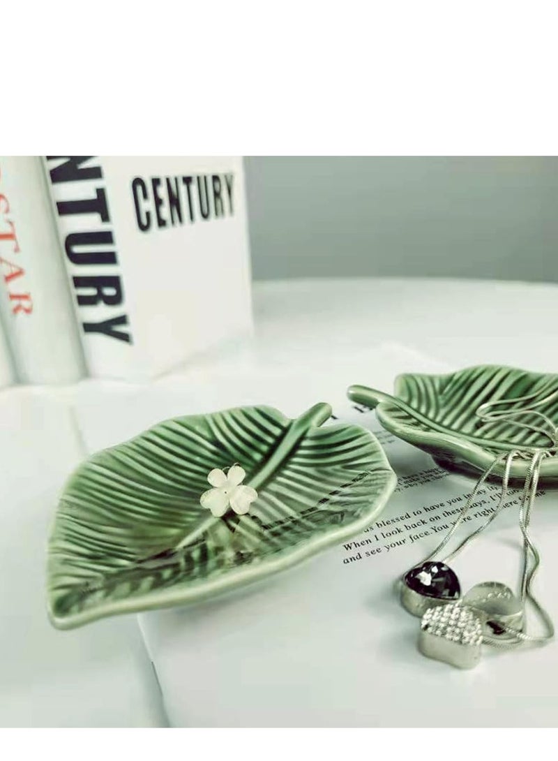 Oasisgalore Leaf Trinket Dish Ring Dish Holder Jewelry Dish Tray for Ring Necklace Bracelet Storage for Women, Girl Gift  - Image 5