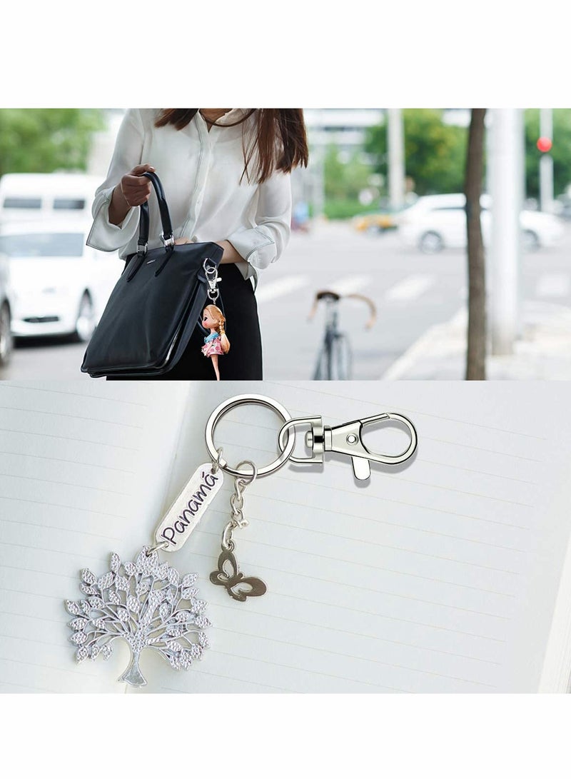 Excefore 100 قطعة خطافات سلسلة مفاتيح مع حلقات مفاتيح، خطافات سلسلة مفاتيح مع حلقات لصنع المجوهرات والحرف اليدوية (50 قطعة مشابك معدنية على شكل كركند + 50 قطعة حلقات مفاتيح مقسمة) - Image 3