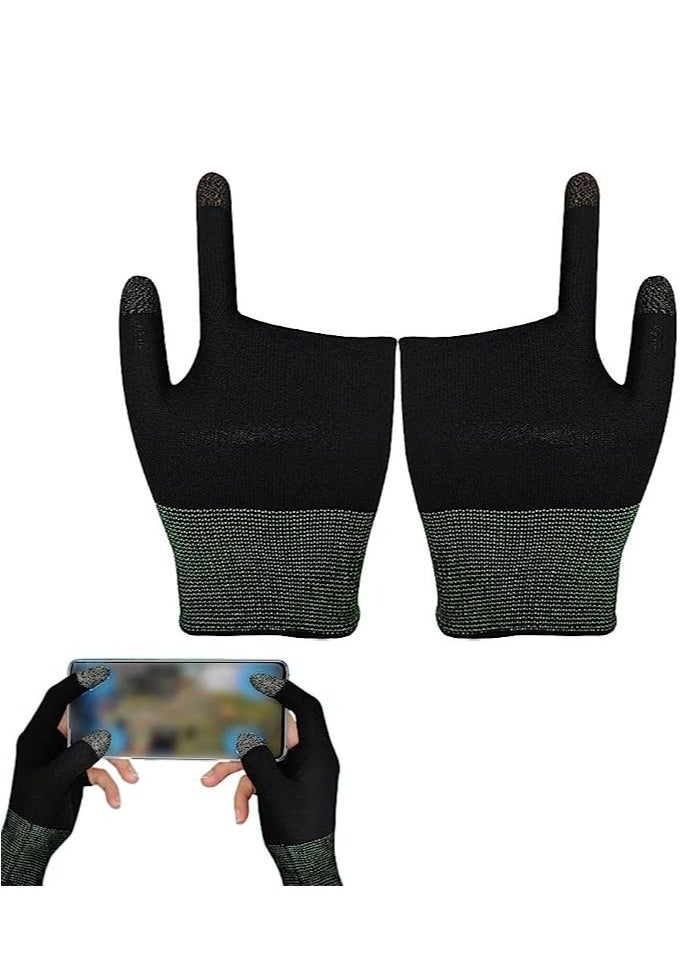 Beauenty Two-finger Gaming Finger Sleeves Mobile Game Gloves Sweat-proof Touch Screen Finger Cots Seamless for Mobile Game Controllers Tuerduo  - Image 1