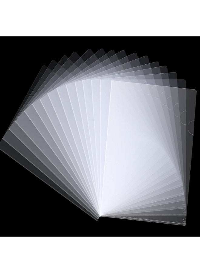 CASAON 100 Pcs Clear Document Folder Project Pocket For Us Letter / A4 Size - Transparent L-Type Plastic Folder - Image 1