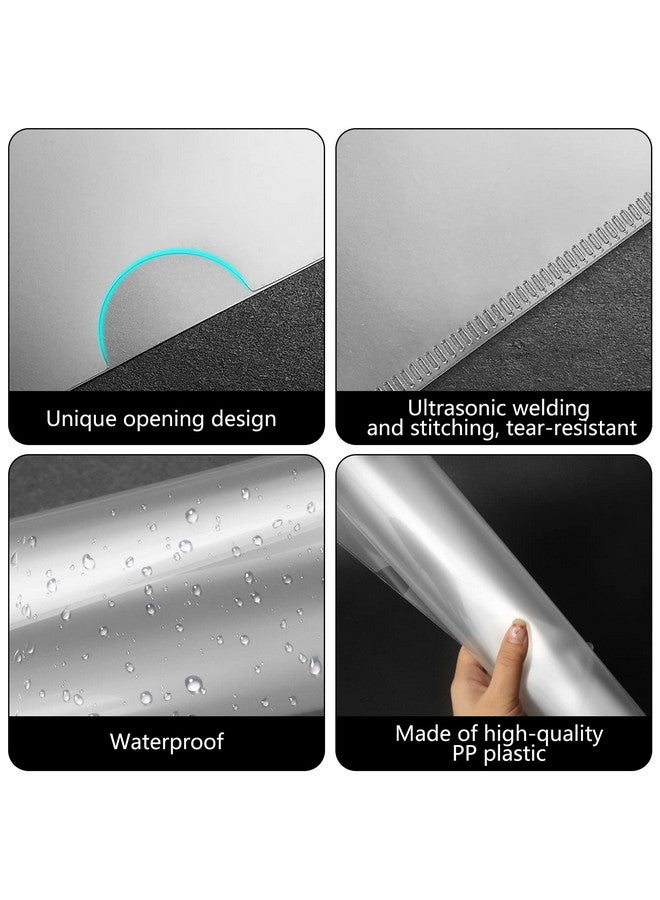 CASAON 100 Pcs Clear Document Folder Project Pocket For Us Letter / A4 Size - Transparent L-Type Plastic Folder - Image 3