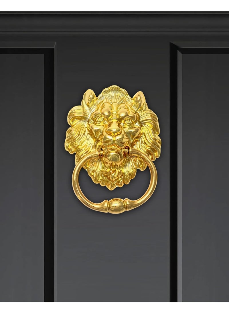 إم مياويان مقابض أبواب على شكل رأس أسد، حلقات أبواب برونزية عتيقة على شكل رأس أسد، إكسسوارات أثاث - تصميم كلاسيكي عتيق - Image 1