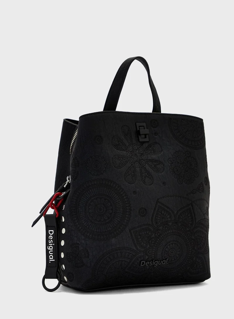 DESIGUAL Top Handle Zip Lock Backpack