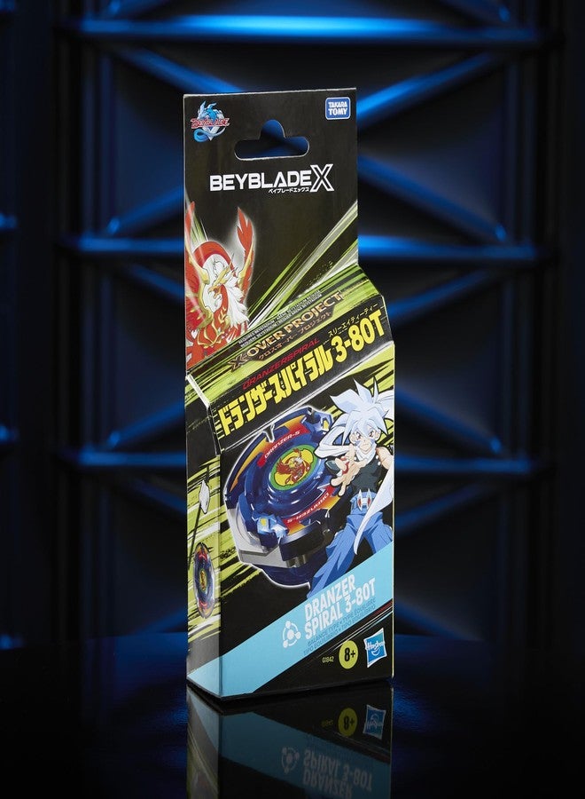 BeyBlade بي بليد إكس إكس-أوفر مشروع درانزر سبيرال 3-80T مجموعة بداية مع طوب تكارا تومي نوع التوازن وإطلاق، ألعاب طوب القتال، للأعمار 8+ - Image 5