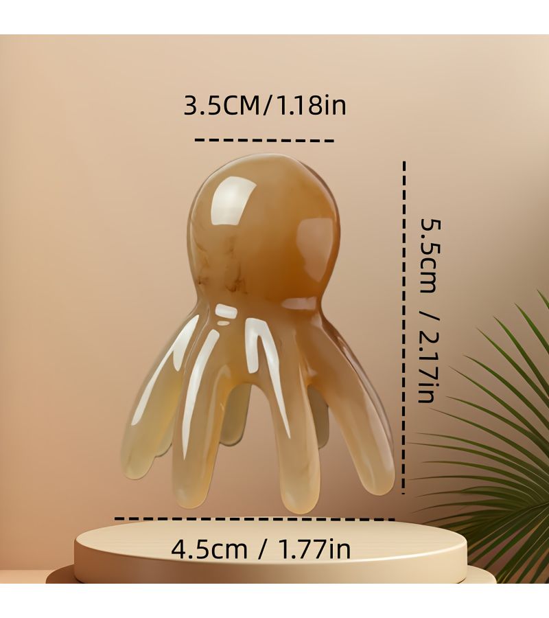 Brown OctopusShaped Hair Combs 2 Pack Handheld Wide Teeth Massage Set - Image 3