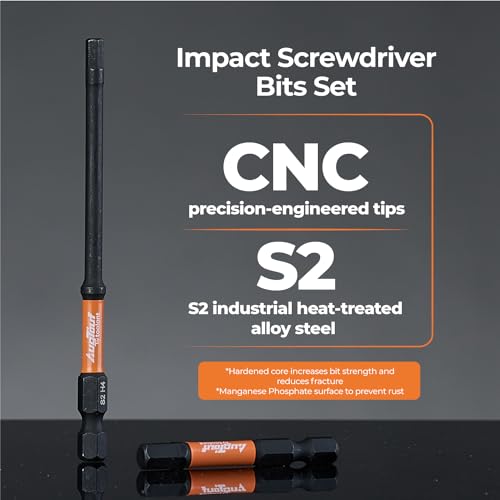 Toolant Impact Allen Wrench Drill Bit Set 20pcs (Metric & SAE), 1/4" Hex-Shank S2 Steel Hex Bits, CNC Machined Tips with Magnetism, 4" Long with Storage Box - Image 4